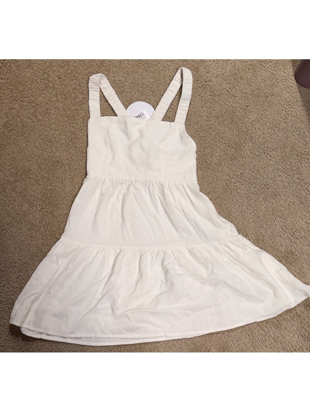 Princess Polly Keesha White Tiered Mini Dress Size US 4 NWT